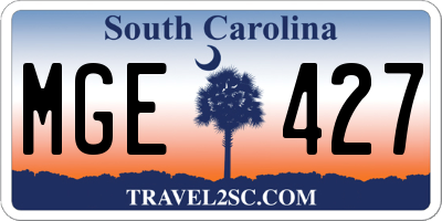 SC license plate MGE427
