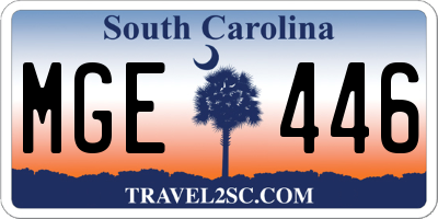 SC license plate MGE446