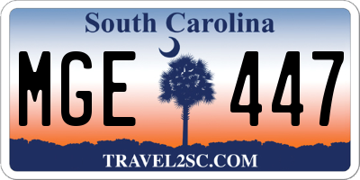 SC license plate MGE447
