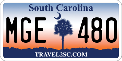 SC license plate MGE480