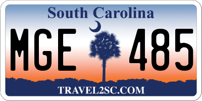 SC license plate MGE485