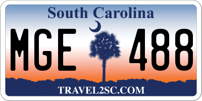 SC license plate MGE488