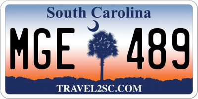 SC license plate MGE489