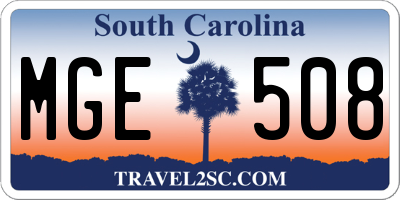 SC license plate MGE508