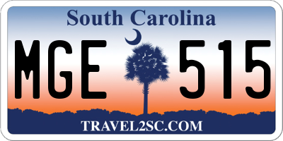 SC license plate MGE515