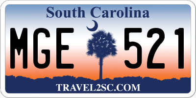 SC license plate MGE521
