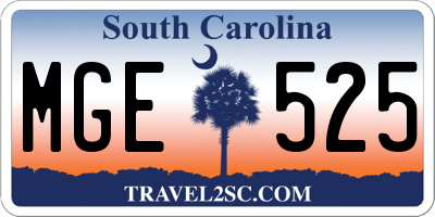 SC license plate MGE525