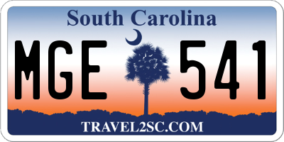SC license plate MGE541