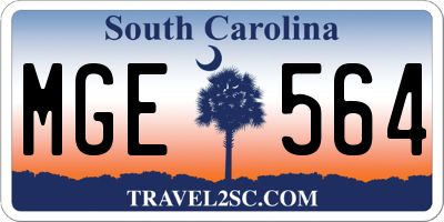 SC license plate MGE564