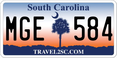 SC license plate MGE584