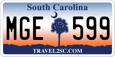 SC license plate MGE599
