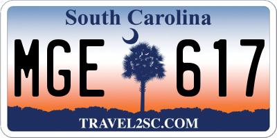 SC license plate MGE617