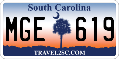 SC license plate MGE619