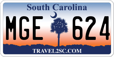 SC license plate MGE624
