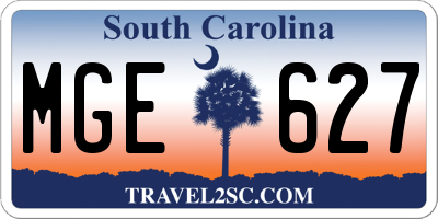 SC license plate MGE627