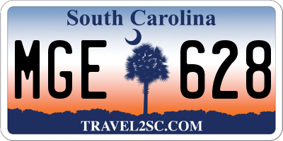 SC license plate MGE628