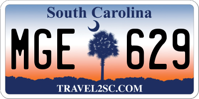 SC license plate MGE629