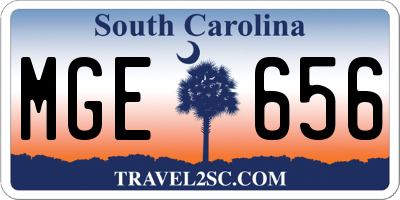 SC license plate MGE656