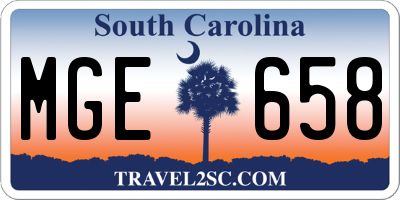 SC license plate MGE658