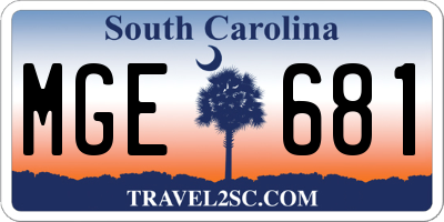 SC license plate MGE681