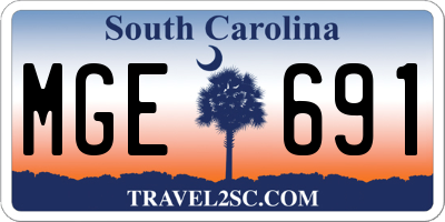 SC license plate MGE691
