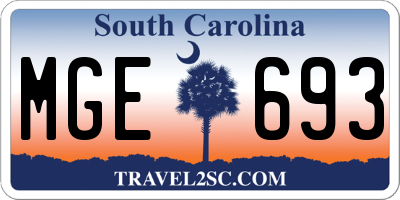 SC license plate MGE693