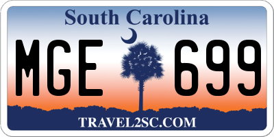SC license plate MGE699