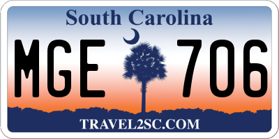 SC license plate MGE706
