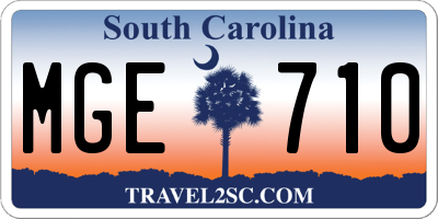 SC license plate MGE710
