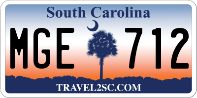 SC license plate MGE712