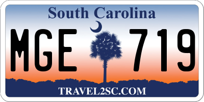 SC license plate MGE719