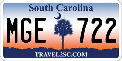 SC license plate MGE722