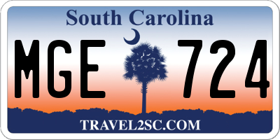 SC license plate MGE724