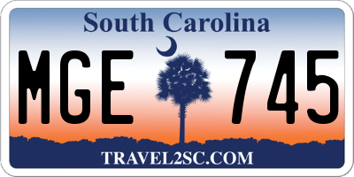 SC license plate MGE745