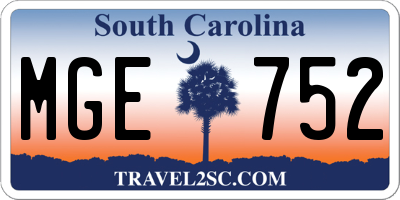 SC license plate MGE752