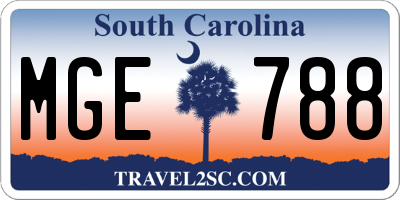 SC license plate MGE788