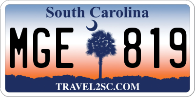 SC license plate MGE819