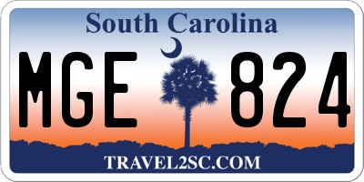 SC license plate MGE824