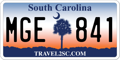 SC license plate MGE841