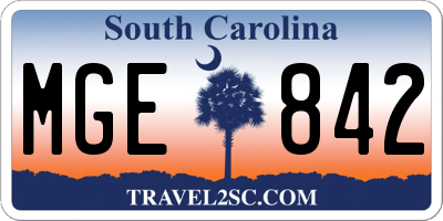 SC license plate MGE842
