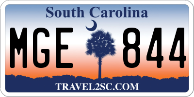 SC license plate MGE844
