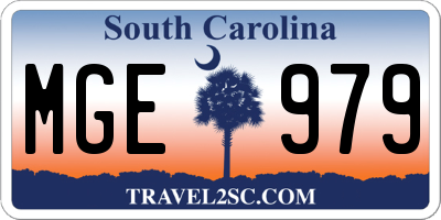 SC license plate MGE979