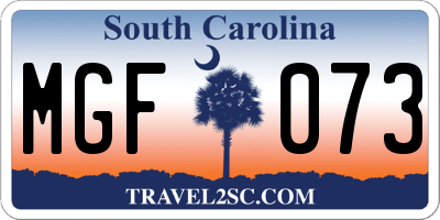 SC license plate MGF073
