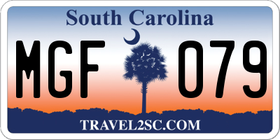 SC license plate MGF079
