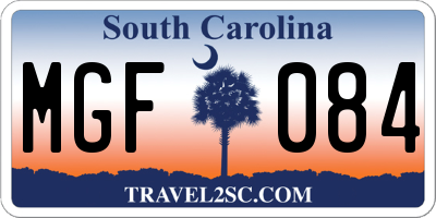 SC license plate MGF084