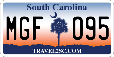 SC license plate MGF095