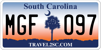SC license plate MGF097