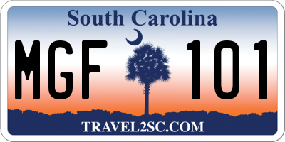 SC license plate MGF101