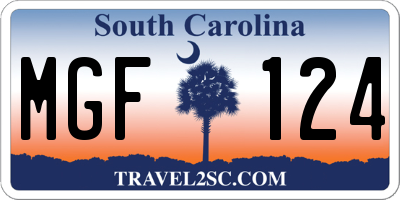 SC license plate MGF124