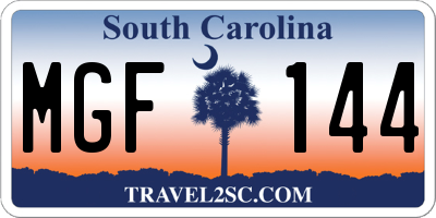 SC license plate MGF144